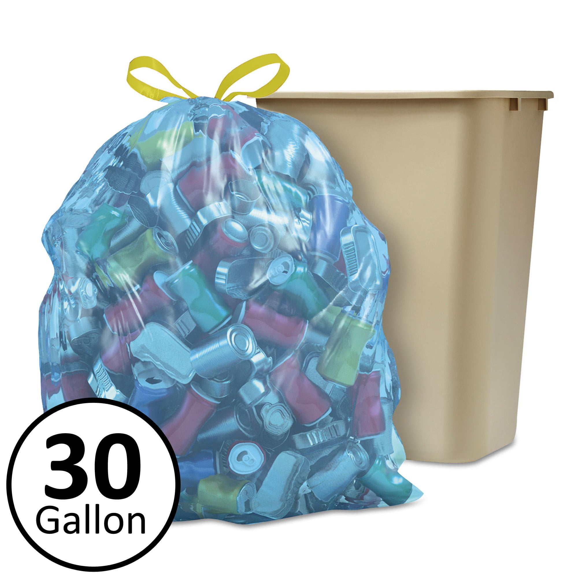 Husky Drawsting Blue Recycling Bags 30gallon, 50ct. 