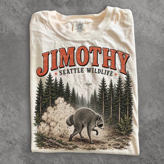 Jimothy Raccoon Shirt, Viral Seattle Raccoon Tee, Funny Round King T Shirt, Vintage Pacific Northwest Wildlife Tee