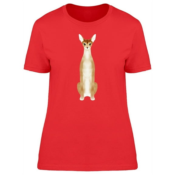Sitting Abyssinian Cat T-Shirt Women -Image by Shutterstock, Female x-Large