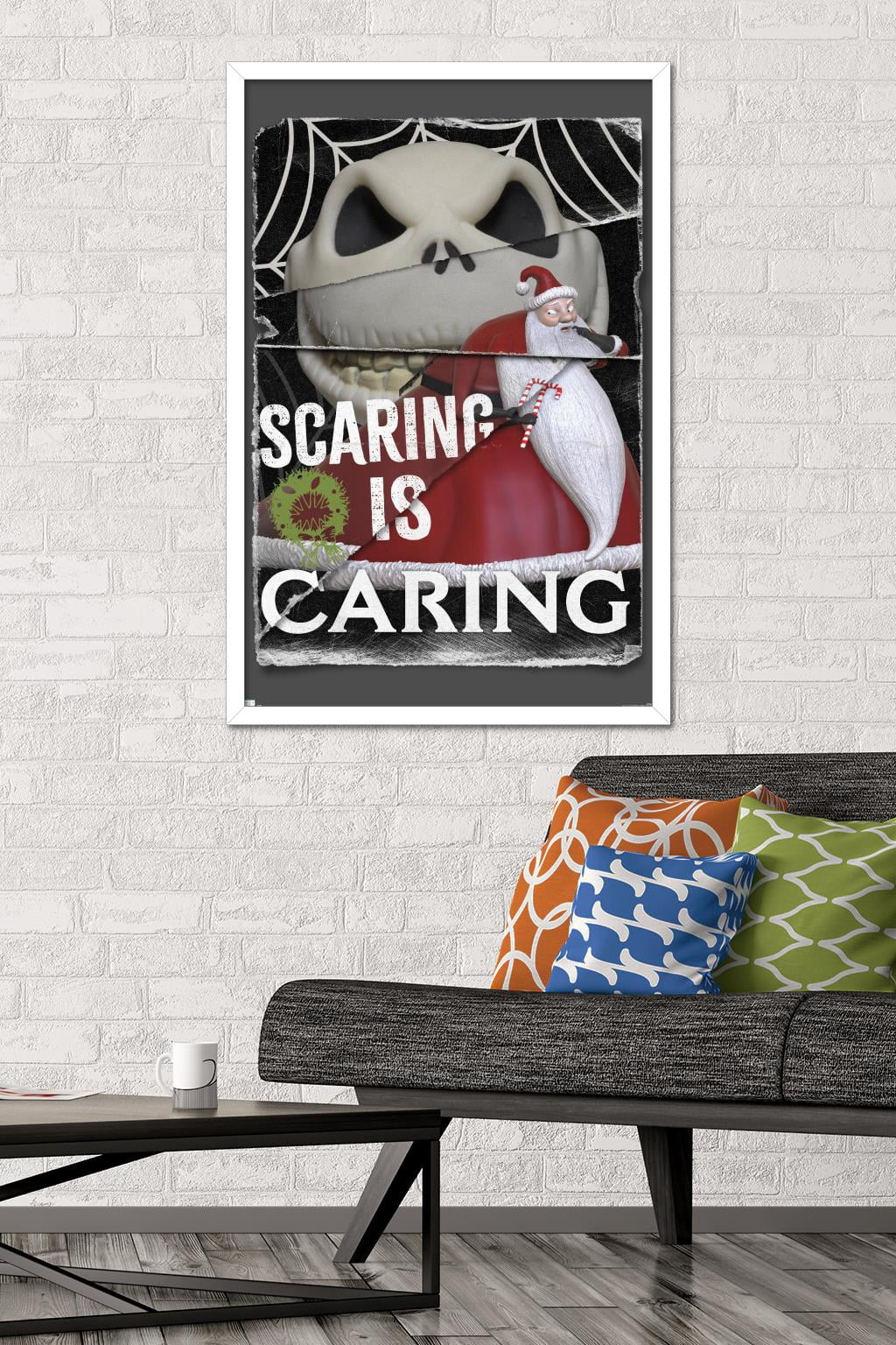 Disney Tim Burton's The Nightmare Before Christmas - Distorted Caring Wall Poster, 22.375" x 34" Framed