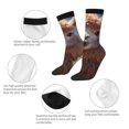 thumbnail image 3 of Rateoe Fluffy Alpaca Mountain Meadow for Women Casual Calf Socks - Cute Crew Socks - Thin Soft Above Ankle Socks Size 5-11, 3 of 6