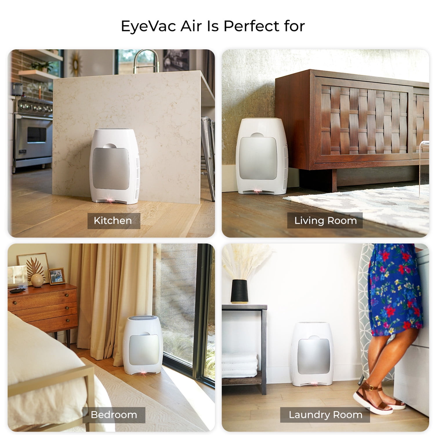 EyeVac Air - The Only 2-In-1 Air Purifier/Deodorizer & Vacuum, White