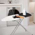 thumbnail image 2 of HELLHERO Extra Thick Ironing Board Cover, Standard Size 15x54, Heat Reflective Full Scorch Resistant Padding, Snug Fit Non-Slip Nose Pocket Fastener Straps Elastic Edges, Black and white, 2 of 5