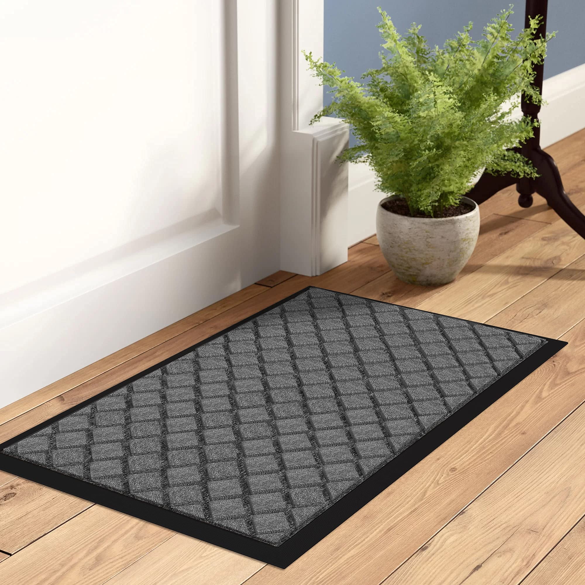 Durable Natural Rubber Door Mat, Waterproof, Low Profile, Heavy Duty  Welcome Doormat for Indoor and Outdoor, Easy Clean, Rug Mats for Entry,  Patio, Busy Areas,23.6*15.7,Call First 