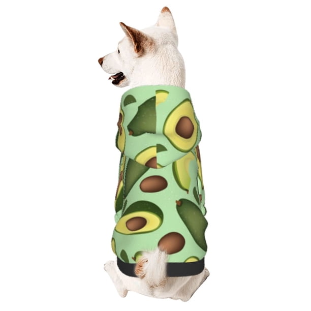 Balery Avocado With Seeds Sudadera con Capucha para Perros Pequeños – Ropa para Mascotas, Disfraz para Perros y Gatos, Ideal para Fiestas y Cosplay-XX-Large