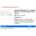 thumbnail image 2 of Intake Manifold Gasket Set - Compatible with 2014 - 2018 Ram ProMaster 1500 3.6L V6 2015 2016 2017, 2 of 2