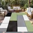 thumbnail image 3 of Fsddascl Sage Green Black Grey Outdoor Rug for Patio/Deck, Non-Slip Large Area Rug 6 x 9 Ft, Modern Irregular Geometric Abstract Indoor Outdoor Rugs Washable Area Rugs, Reversible Camping Rug Carpet, 3 of 5