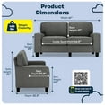 thumbnail image 2 of Serta Palisades 61" Track Arm Sofa, Easy Care Polyester, Loveseat or Couch for Small Spaces, Gray, 2 of 16