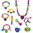 thumbnail image 3 of Cuentas Snap Pop para niñas, 180 piezas, kit para marcar joyas, moda, divertido para collares, anillos, pulseras, manualidades, regalos de cumpleaños, juguetes para niños de 3, 4 y 5 años., 3 of 4