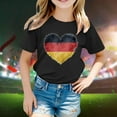 thumbnail image 2 of WEAIXIMIUNG Excision Enfant Drapeau d'Allemagne Imprimé Manches Courtes Col Rond T-Shirt Floral Tendance Mode Chemise de Base Hauts, 2 of 4