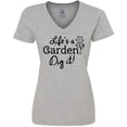 thumbnail image 3 of Inktastic Life's a Garden, Dig It Women's V-Neck T-Shirt, 3 of 5