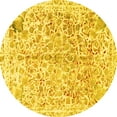 thumbnail image 1 of Ahgly Company Indoor Round Abstract Yellow Modern Area Rugs, 4' Round, 1 of 4