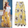 thumbnail image 2 of MIXUE Women Skirts Floral Print High Waist Pleated Beach Long Skirts Casual Bohemian Pleated Party Boho Beach Maxi Skirts, 2 of 9