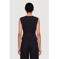 thumbnail image 4 of Women's Metallic Button Front Crepe Knit Waistcoat, 4 of 4