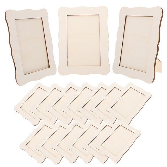 HOOWIFFY 15Pcs Craft Picture Frames Light Yellow Rectangular DIY Vintage Decorate for Various Celebrations