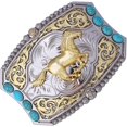 thumbnail image 4 of HAHDAXIA Western Rodeo Cowboy Running Horse Belt Buckle Turquoise Belt Buckle for Men Women, 4 of 4