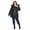 Black, variant on Women's Plus Size Belted Hood Puffer Coat