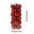 thumbnail image 2 of 30mm Christmas Tree Baubles, 24-Piece Hanging Ornament Set, Plastic Glitter Balls for Holiday Decorations, Party & Home Decor, Red, 2 of 7