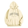 thumbnail image 2 of Bmisegm Chandails à Capuche Décontractés à Manches Longues pour Femmes, T-Shirts Graphiques, Chandails Molletonnés, Hauts à Enfiler pour Femmes, Chandail Molletonné pour Femmes Beige TTG, 2 of 4