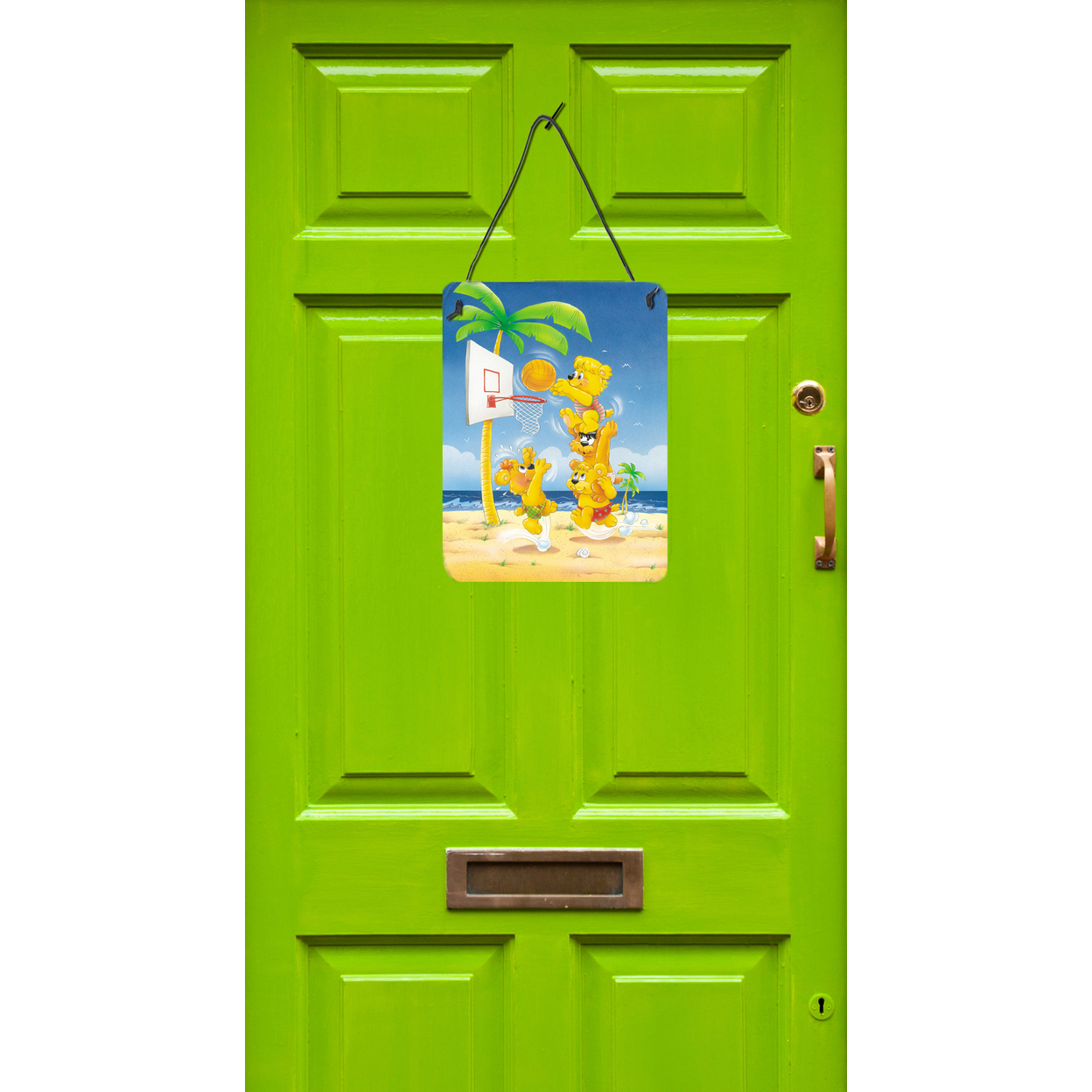 Carolines Treasures APH0388DS1216 Bears playing Basketball Wall or Door Hanging Prints 12x16 multicolor