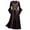 Purple, variant on Herrnalise Women's Gothic Punk Long Sleeve Strappy Gold Velvet Dress Robe
