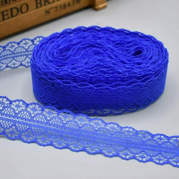 U8MO 20 Yards Bilateral Handicrafts Embroidered Lace Trim 25mm Sewing Wedding-Royal Blue