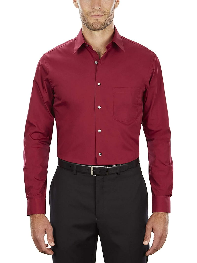 Van Heusen Mens Dress Shirt Regular Fit Poplin Solid 16.5 Neck 32