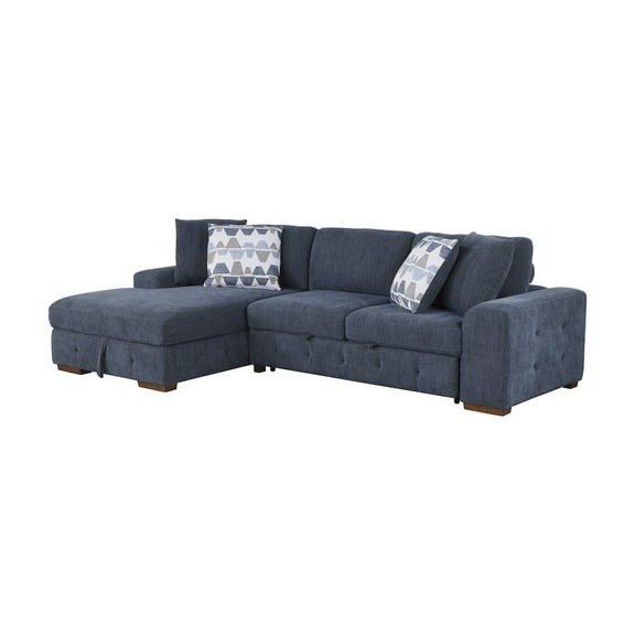 Lexicon Raife 2-Piece Chenille Sectional with Left Chaise in Blue