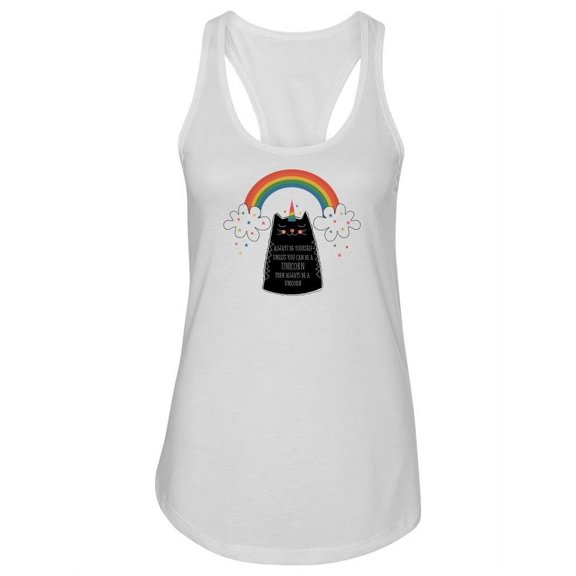 Cat, Be A Unicorn Racerback Tank Women -Image by Shutterstock, Female Medium