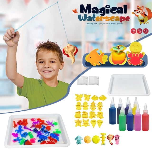 Juego de juguetes de exploración de la ciencia del agua de bricolaje | Magia Educativa Artesanal Efecto Burbuja | Juego sensorial STEM | Dinámica de fluidos | Materiales duraderos | 60ml | Diseño
