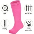 thumbnail image 3 of 6 Pairs Youth Soccer Socks Baseball Socks Boys Girls Knee High Socks School Uniform Socks Outdoor Long Tube Socks Black*6 6-9 Years Black*6 6-9 Years Black*6 6-9 Years Black*6 6-9 Years, 3 of 4