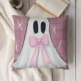 thumbnail image 3 of SHANXI Halloween Pillow Covers Striped Polka Dots Spooky Ghost Jack O'Lantern Pumpkin Decor Holiday Cushion Cases Party Decoration for Home Sofa 24x24in, 3 of 5
