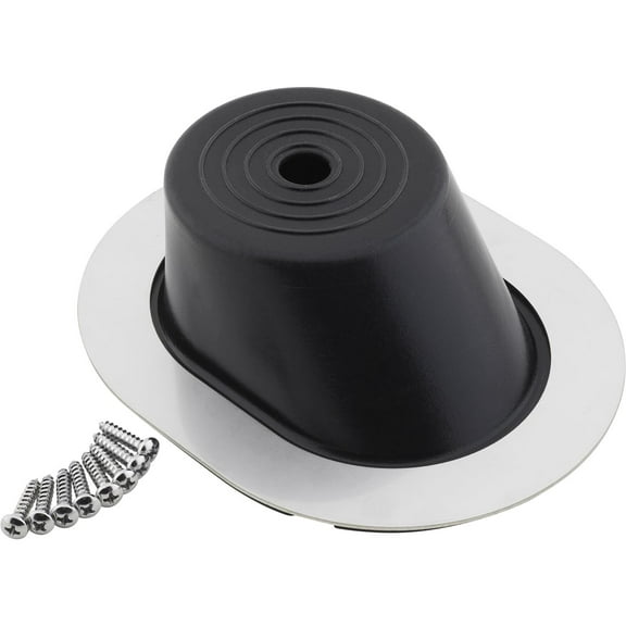 Speedway Motors Steering Column Oval Firewall Boot Seal Kit with Polished Stainless Steel Bezel and Rubber Grommet for Aftermarket or Steering Column Installation