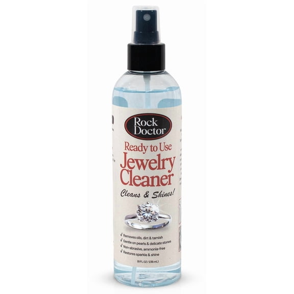 Rock Doctor Jewelry Cleaner Spray  Gentle Solution for Diamonds, Gold, Silver, Pearls, & Precious Stones  Restores Sparkle & Shine  8 oz