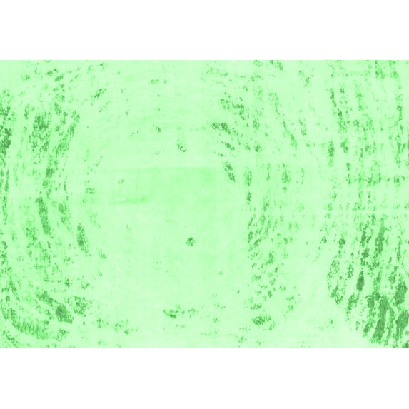 Ahgly Company Indoor Rectangle Abstract Emerald Green Modern Area Rugs, 2' x 5'