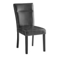 thumbnail image 2 of JERFIT Modern Dining Chairs Set of 2, Charcoal Black Faux Leather Upholstered Side Chairs with Solid Rubber Wood Backs for Kitchen Dining Room, 2 of 7
