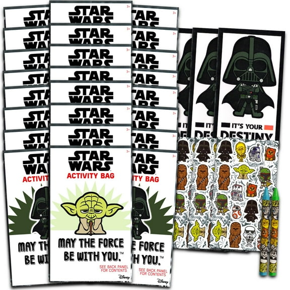 Star Wars Birthday Party Favors Set - Bundle with 24 Star Wars Play Packs | Mini Coloring Books, Stickers, and More for Goodie Bags (Star Wars Party Supplies)