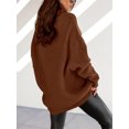 thumbnail image 5 of Autumn Winter Women's Casual Loose Knit Top Turtleneck Oversized Bat Sleeves Thick Pullover, 5 of 5