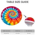 thumbnail image 6 of Colorful Rainbow Tie Dye Spiral Pattern Round Fitted Tablecloth with Elastic Edge,Dining Table Cover Waterproof,Outdoor Round Tablecloth for Camping,Dining,Indoor and Outdoor, 6 of 7