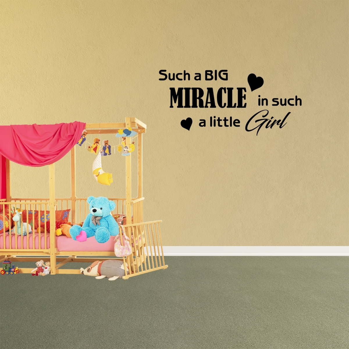 Wall Decal Quote Such A Big Miracle In Such A Little Girl Bedroom Art Pc938 Walmart Com