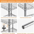 thumbnail image 6 of Heavy Duty Storage Shelves, 5-Tier Adjustable Metal Industrial Utility Shelf Rack for Kitchen, Laundry Room, Pantry, Warehouse, Basement Chrome 48" L x 20" W x 72" H, 6 of 8
