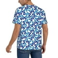 thumbnail image 2 of Lsque Blue Butterflies Pattern Mens Polo Golf Shirts Funny Graphics Shorts Sleeve Button Shirts Baseball T-shirt-3X-Large, 2 of 7