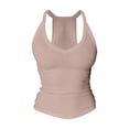 thumbnail image 5 of Women's Tank Tops with Built in Bras V-Neck Cami, Ribbed Polyester Bra Tank Camisoles for Layering 1 Pcs Khaki L, 5 of 6