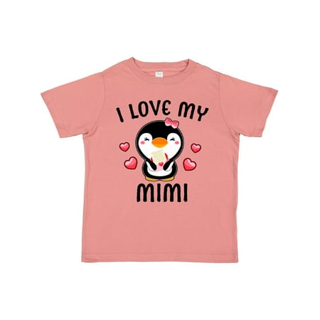 

Inktastic I Love My Mimi with Cute Penguin and Hearts Gift Toddler Toddler Girl T-Shirt