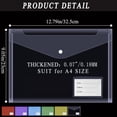thumbnail image 2 of File Folders A Letter Size Plastic Envelopes with Label Pocket Colo File Folder Document Folder for School Home Work Office Organization Assorted Color, 2 of 6