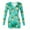 Green, variant on Leesechin Womens Pajamas Jumpsuit V Neck Floral Print Long Sleeve Jumpsuit Sleepwear Bodysuit Blue S