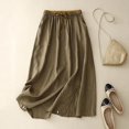 thumbnail image 2 of MIXUE Skirts For Women Summer Solid Color Floral Embroidery A Line Casual Party Comfortable Fashion Maxi Skirt Streetwear,Brown,XL, 2 of 6
