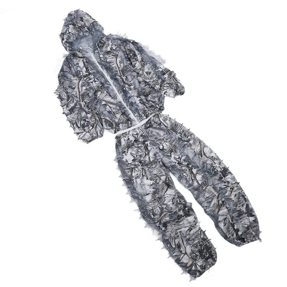 Hunting Ghillie Suit, Snow Ghillie Suit Lifelike Snow Camouflage Design for Hunting