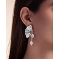 thumbnail image 5 of SNGIA 18K Silver Plated Fan Leaf Dangle Earrings for Women Vintage Statement Jewelry, 5 of 6