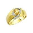 thumbnail image 3 of RYLOS Mens Rings 14K Yellow Gold Ring 6X4MM Oval Shape Gemstone & Diamond Ring Citrine November Birthstone Rings For Man Gold Rings Size 8, 3 of 7